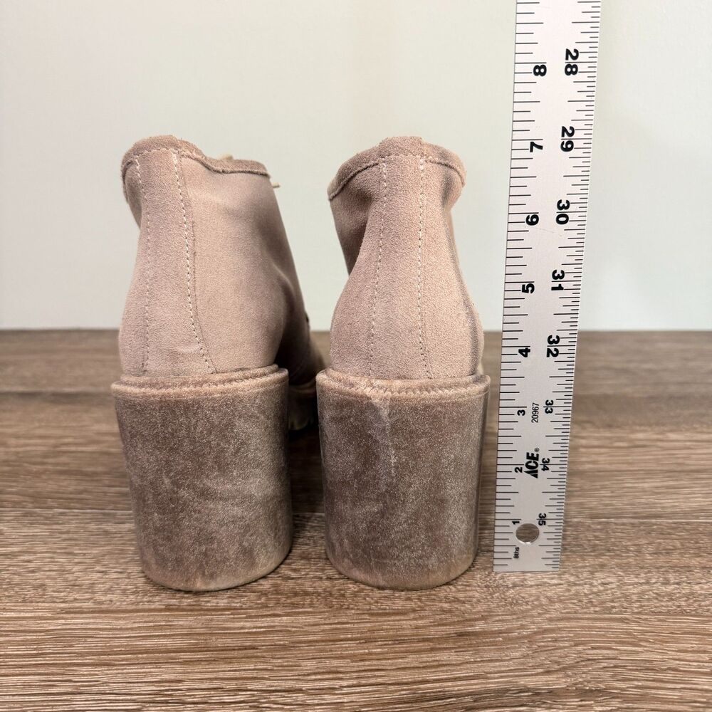 Lucky Brand Hollia Suede Ankle Boots Lug Heel Lace Up Taupe Women's 9M - Picture 12 of 12